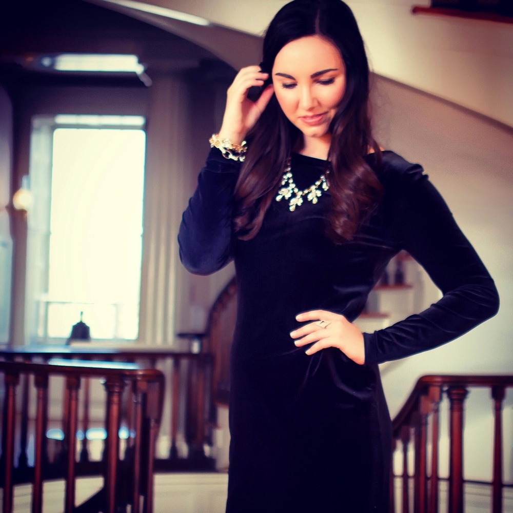 Banana Republic Black Velvet Dress, Size S